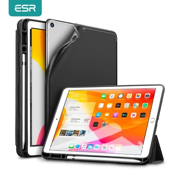 ESR iPad 7 2019 Atveju 10.2 Colių su Pieštukas Turėtojas/Lizdas Minkštos TPU Atgal Trifold Smart Cover iPad 7-osios Kartos Atveju Funda