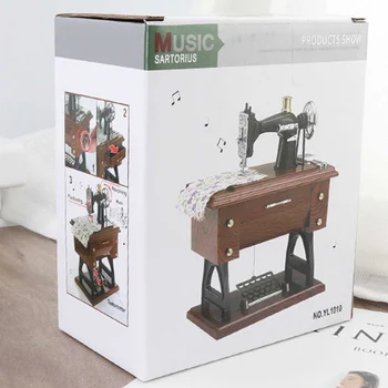 Nostalgišką Retro Modeliavimas Mini Siuvimo Mašina Music Box Music Box Music Box Dekoravimo, Dovanų Ir Suvenyrų