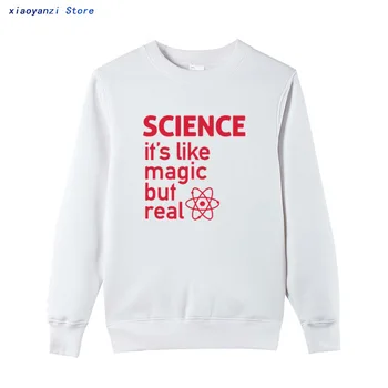Mokslas Kaip Magija, Bet tikri vyrai palaidinės Medvilnės Black unisex puloveriai Vyrų Geek hoodies