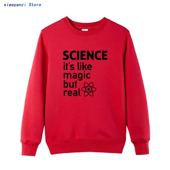 Mokslas Kaip Magija, Bet tikri vyrai palaidinės Medvilnės Black unisex puloveriai Vyrų Geek hoodies