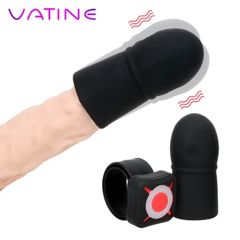 VATINE 7 Greičio Sekso žaisliukai Vyrams Atidėti Ejakuliacija Gaidys Extender Plėtros Ilgalaikius Treneris Penis Vibratorius Varpos Galvos Masažas