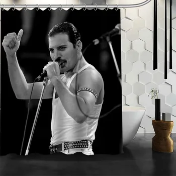Geriausia Karalienė Freddie Mercury Dušo Užuolaidos Poliesterio Audinio Spausdinimo Vonios Užuolaidų Vandeniui Vonios Kambario Produktai Su Kabliu