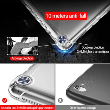 Atsparus smūgiams silikoninis atveju, Huawei MediaPad M6 8.4 VRD-W10 VRD-AL10 skaidria guma galinio dangtelio lankstus bamperis
