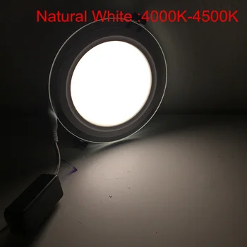 Karšto Pardavimo LED Embedded Skydelis, Šviesos, šviesos srautą galima reguliuoti SMD 5630 Celing Lempos Apvalios Vietoje Šviesos Žibintai LED Panel Downlight Su Stiklo danga