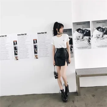 Moteriški sijonai sunmmer 2020 naujas mados juoda avikailis odos mini sijonas seksualus linija sijonas moteris