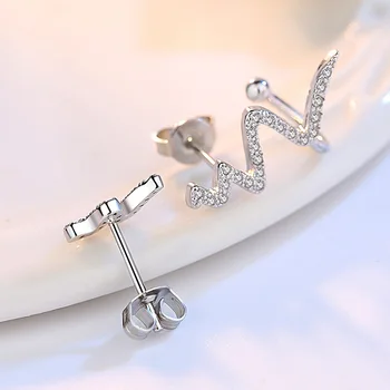 925 sterlingas sidabro mados blizga kristalų žaibo projektavimo ponios'stud auskarai moterų vestuvių dovaną, didmeninė juvelyrika moterys