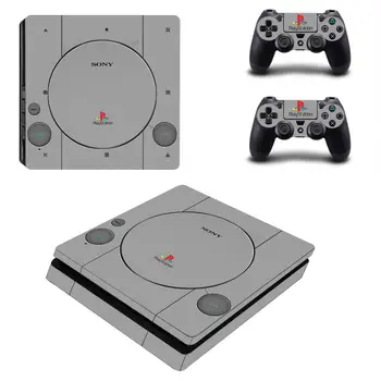 PS1 Stiliaus PS4 Slim Lipdukai Play station 4 Odos Lipdukai Lipdukas Padengti PlayStation 4 PS4 Slim Konsolės ir Valdiklis Odos