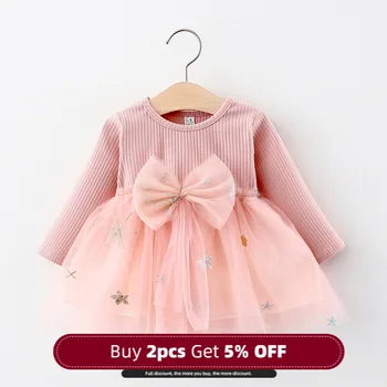 Menoea Kūdikių dress Rudenį 2020 Baby Girl Drabužiai Naujagimiams, Vaikams, ilgomis Rankovėmis Suknelės Vaikams Mergaitė Animaciją Lokys Modelio Mielas Suknelė