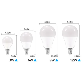 10vnt/daug LED Lemputės šviesos srautą galima reguliuoti Lempos, E27 E14 220V 240V RGB Led Lemputė Smart IC Reali Galia 24W 20W 18W 15W 12W 9W Lampada LED Bombilla