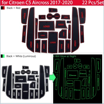 Už Citroen C5 Aircross 2017 2018 2019 2020 Guma, neslystantis Kilimėlis, Durų Groove Taurės Telefono ragelyje Vartų Angą Automobilių Lipdukai Priedai