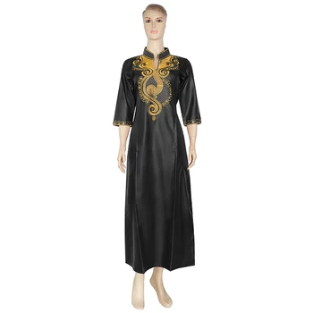 MD heidi bazin riche suknelės moterims siuvinėjimo gėlės ilgomis rankovėmis suknelė tradicinių afrikos drabužius motinos dashiki drabužius nešioja
