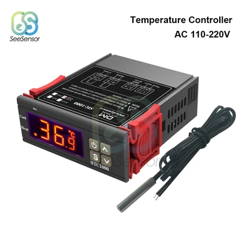 10vnt Skaitmeninis Temperatūros Reguliatorius Termostatas Thermoregulator už Inkubatoriaus Relay LED 10A Šildymo Aušinimo STC-1000 AC 110-220V