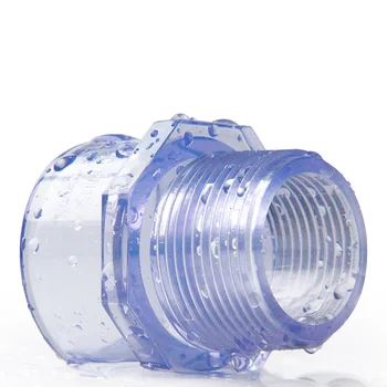 PVC skaidri išorinė vielos tiesiogiai UPVC skaidrus vamzdis išorinis danties bendras išorinis sriegio klijais, plastikinių vandens tiekimo vamzdžių 1Pcs