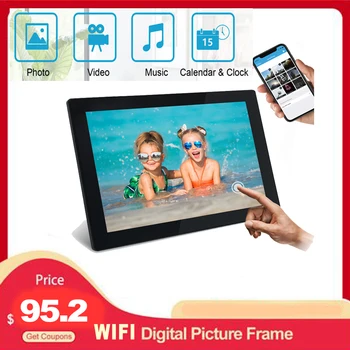 WiFi 10.1 Colių skaitmeninių nuotraukų foto Rėmelis 1280 x 800 IPS Jutiklinį Ekraną, 16 GB Smart Foto Rėmelis APP Kontrolės, Su Nuimamu Laikikliu
