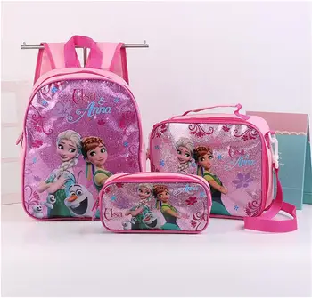 3pcs Disney princess vaikų kuprinės Elsa maišelį pieštuku animacinių filmų atveju Užšaldyti mergaitė berniukas dovanų maišelis, skirtas mokyklos studentas