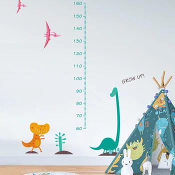 Dktie spalva animacinių filmų gyvūnų aukščio matavimo sienų lipdukai šeimos esminius vaikų aukštis žemėlapis darželio sienų apdaila