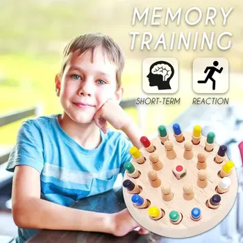 Mediniai Atminties Rungtynės Stick Šachmatų Žaidimas Įdomus Blokuoti stalo Žaidimas Švietimo Spalva Pažintinių gebėjimų Žaislas vaikams IQ Smegenų Kibinimas Žaidimas