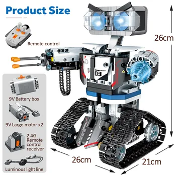 Miestas Kūrėjas Techninės RC Robotas Blokai Nuotolinio Valdymo Protingas Robotas Automobilių Ginklas Plytų Žaislai Vaikams Kalėdų Dovanos