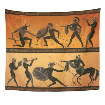 Senovės Graikijoje, Juoda Figūra, Keramikos Medžioklės Minotaurą Dievų Namų Dekoro Gobelenas Sienos Kabo Gyvenimo Kambario, Miegamasis Bendrabučio