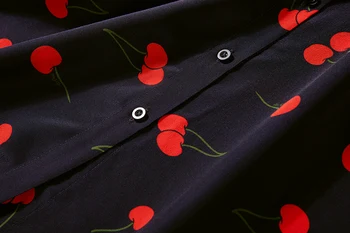 Moterų Gryno Šilko Ilgi Marškinėliai-Suknelė karinio jūrų laivyno linksmas trumpomis rankovėmis mygtuką Diržo vienas dydis JN371