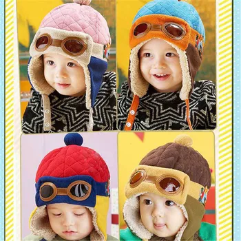 Lopšelio Cool Baby Berniukas ir Mergaitė Kūdikių Žiemos Pilotas Šilta Kepurė Hat Kepuraitė Vaikams