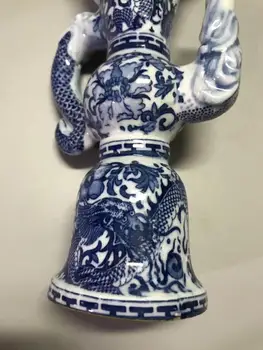 Kinijos seno porceliano Dragon formos virdulys su mėlynos ir baltos spalvos porceliano