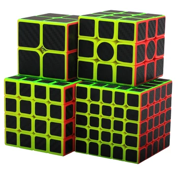 ZCUBE Anglies Pluošto 4pcs Pluoštas 2x2 3x3 4x4 5x5 Greitis Cubo Magico Nustatyti 4pcs/box Magijos Kubo Galvosūkį Švietimo Žaislai Žaidimas Dovanų Dėžutėje