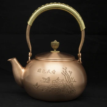 1.2 rankų darbo raudona, vario arbatinukas stiklo samovar keramikos emalio iš molio emaliuota virdulys metalo puer žaliosios arbatos dovanų Japonų