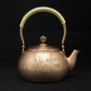 1.2 rankų darbo raudona, vario arbatinukas stiklo samovar keramikos emalio iš molio emaliuota virdulys metalo puer žaliosios arbatos dovanų Japonų