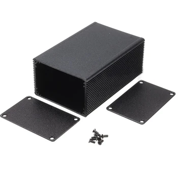 100*66*43mm Juodo Aliuminio Elektroninė Dėžutė Prietaisų Skaitiklio Gaubto Atveju