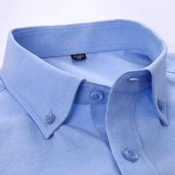 Oksfordo dryžuotas vyrų suknelė marškinėliai ilgomis rankovėmis Mygtuką turn-žemyn apykaklės Reguliariai fit vyrų atsitiktinis pledas marškiniai Aukštos kokybės