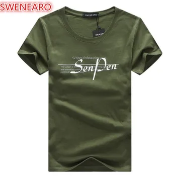 SWENEARO Vasaros nauji vyriški drabužiai, marškinėliai Mados laiškai spausdinami trumparankoviai marškinėliai vyrams, Atsitiktinis Apvalios kaklo