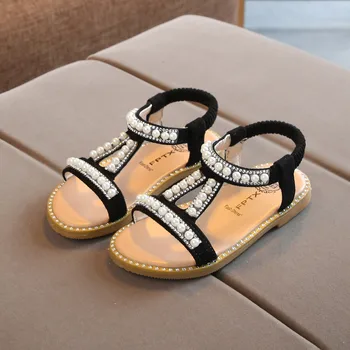 LONSANT vaikų Mergaičių Sandalai Vasarą Kūdikis Crystal Pearl Princesė Batų mados Bamblys Vaikai aukštos kokybės boutique Romos Sandalai naujas