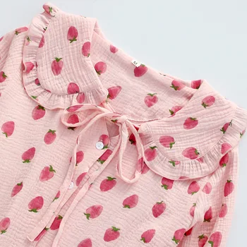 Japonijos 2020 naujas ponios pižama nustatyti pavasarį ir rudenį grynos medvilnės marlės vasaros ilgomis rankovėmis, kelnes mielas korėjos namuose paslaugų kostiumas