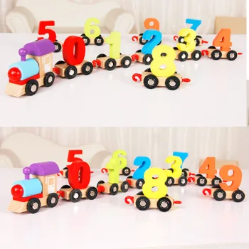 Vaikų Žaislas, Statyba Blokai, Skaitmeninių Surinkimo Spalvos Traukinio Dėlionė Baby Mokymosi Matematikos Tėvų-vaikų Bendravimą Vaikų Dovanų