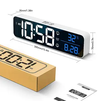 Belaidis USB LED Skaitmeninis Laikrodis-Žadintuvas Žiūrėti Skaitmeninę Atidėti Elektroninių Veidrodis Laikrodžiai Dvigubas žadintuvas Režimas Namų Stalo Sienų Dekoras