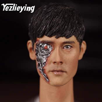 Lee Byung Hun Terminatorius Genisys T-1000 Kovoti su Žala 16-3 KUMIK 1/6 Vyrų Galvos Skulptūra Modelį, 12 