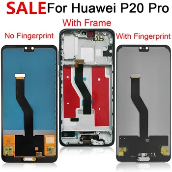 Bandymo AAA+ Kokybės Ekrano ir Huawei P20 Pro LCD Jutiklinis Ekranas skaitmeninis keitiklis Asamblėjos + Fingerprine Už 
