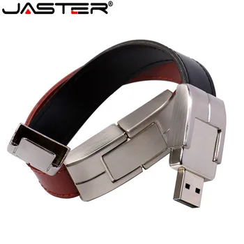 JASTER realių pajėgumų juodos rudos odos Riešo modelis usb flash drive usb 2.0 4GB 8GB 16GB 32GB 64GB pen ratai