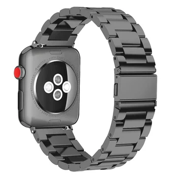 Metalo Diržu, Apple Watch band Nerūdijančio Plieno apyrankė iWatch juosta 42mm 38mm Prabanga correas žiūrėti 4 44mm 40mm 3 2 1 42
