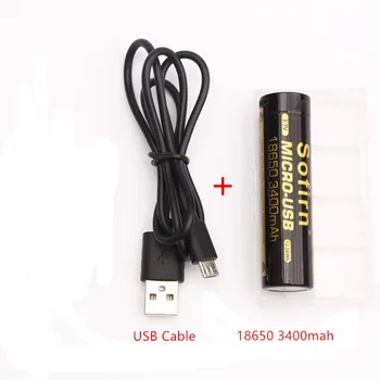 Sofirn Micro USB 18650 Baterija 3400mAh Li-ion Įkraunama Baterija 3.7 V LED Indikatorius USB DC-Įkrovimo Protingas Ląstelių