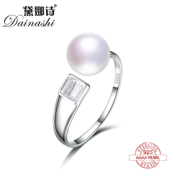 Dainashi originalus 925 sterling silver pearl keičiamo dydžio žiedai smulkūs papuošalai su AAA zico biuro/karjeros kalėdų dovanos