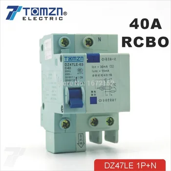 DZ47LE 1P+N 40A C tipas 230V~ 50HZ/60HZ liekamosios srovės saugikliu su per srovės ir Nuotėkio apsauga RCBO