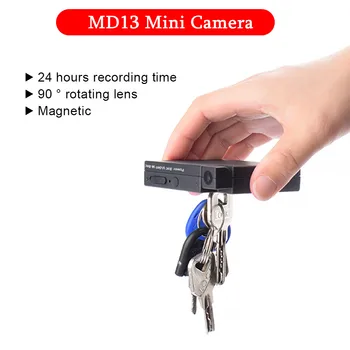 24 Valandas įrašymo MD13 HD 1080P Mini DV kamera Judesio Aptikimo, vaizdo kameros Sporto cam Video Diktofonas su 2000mAh Baterija