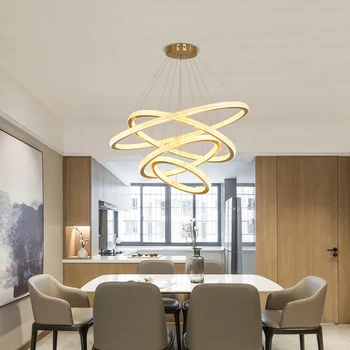 Modernūs, Prabangūs LED Šviestuvo apšvietimo kambarį Kabo Žibintai valgomasis Sieniniai šviestuvai Miegamajame Aukso Žiedas Akrilo Įrenginiai