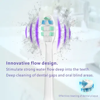 LCD Ekrano Ultragarso Sonic Elektrinis Įkraunamas dantų Šepetėlis Dantų Šepetėlį Pakeisti Teethbrush Galvos Balinimo Suaugusiųjų IPX7