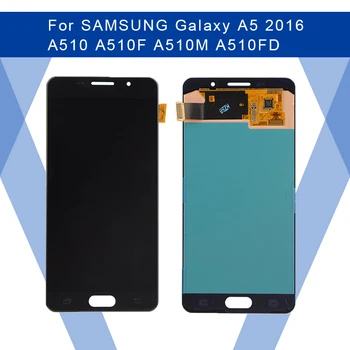 SAMSUNG Galaxy A5 2016 A510 LCD AMOLED ekranas Ekranas+lietimui skaitmeninis keitiklis Surinkimo SAMSUNG 