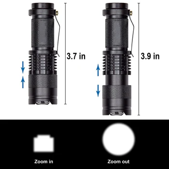 LED Mini Žibintuvėlis Q5 Nešiojamas Super šviesus Troch Vandeniui Lauko Zoomable AA Įkraunamas 14500 Baterija Kempingas Fotoblykstės