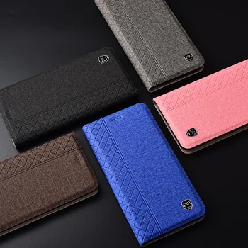 Case for Samsung Galaxy Note 10 Lite Pledas stiliaus Drobės modelio Odos Flip Cover for Galaxy S10 Lite atvejais Coque
