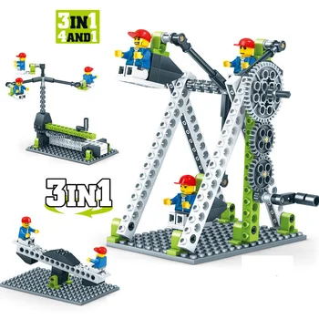 Išbandyta, Mechaninė Pavarų įrangos pardavimas, biuro įrangos Blokai Inžinerijos Vaikų Mokslo Švietimo KAMIENINIŲ Žaislai 3IN1 Suderinama